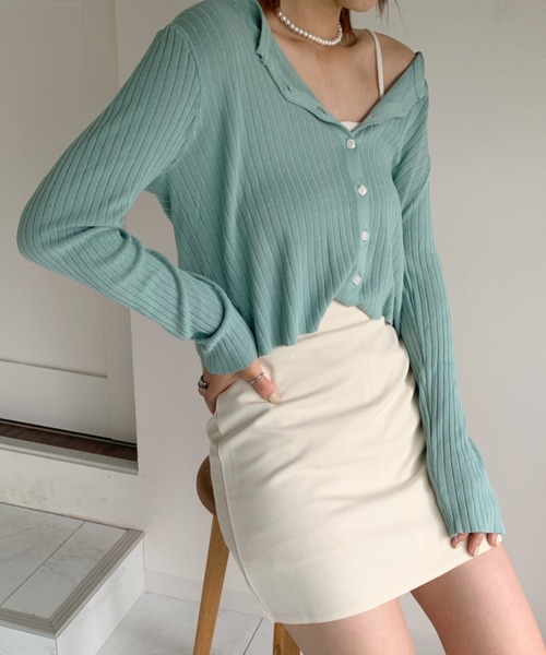 at12:03（アットイチニーゼロサン）の「ハイウエスト台形スカパン（スカート・レディース・ブラック/イエロー/ブルー/アイボリー・M）」の17枚目の写真