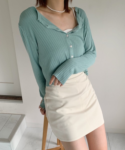 at12:03（アットイチニーゼロサン）の「ハイウエスト台形スカパン（スカート・レディース・ブラック/イエロー/ブルー/アイボリー・M）」の18枚目の写真