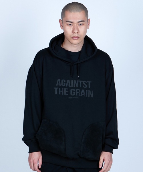 VIRGO ヴァルゴ スウェット ポンチョ パーカー 3 ブラック 黒 フード ジップパーカー