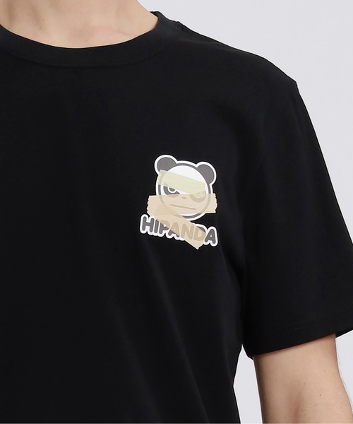 HIPANDA(ハイパンダ)の「HIPANDA ハイパンダ メンズ 絆創膏 ワンポイントプリント 半袖Tシャツ(Tシャツ/カットソー・メンズ・ブラック/アーミー/ホワイト・MEDIUM/X-LARGE/SMALL/XX-LARGE/LARGE)」の4枚目の写真