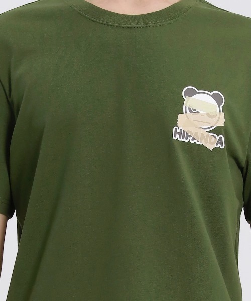 HIPANDA(ハイパンダ)の「HIPANDA ハイパンダ メンズ 絆創膏 ワンポイントプリント 半袖Tシャツ(Tシャツ/カットソー・メンズ・ブラック/アーミー/ホワイト・MEDIUM/X-LARGE/SMALL/XX-LARGE/LARGE)」の10枚目の写真