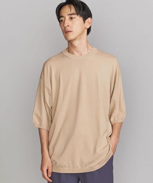 BEAUTY&YOUTH UNITED ARROWS(ビューティーアンドユースユナイテッドアローズ)の「BY オーバーサイズド ニットTシャツ(ニット/セーター・メンズ・ライトグレー/ダークグリーン/ベージュ・SMALL/MEDIUM/LARGE/X-LARGE)」の3枚目の写真