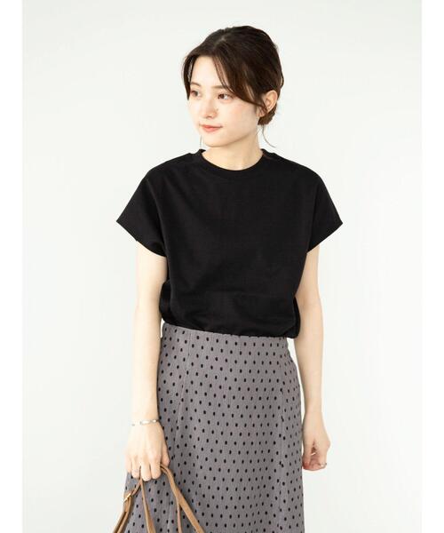 Green Parks(グリーンパークス)の「ヘビー天竺フレンチスリーブプルオーバー*(Tシャツ/カットソー・レディース・ホワイト/ブラック/オレンジ/グリーン・FREE)」の20枚目の写真