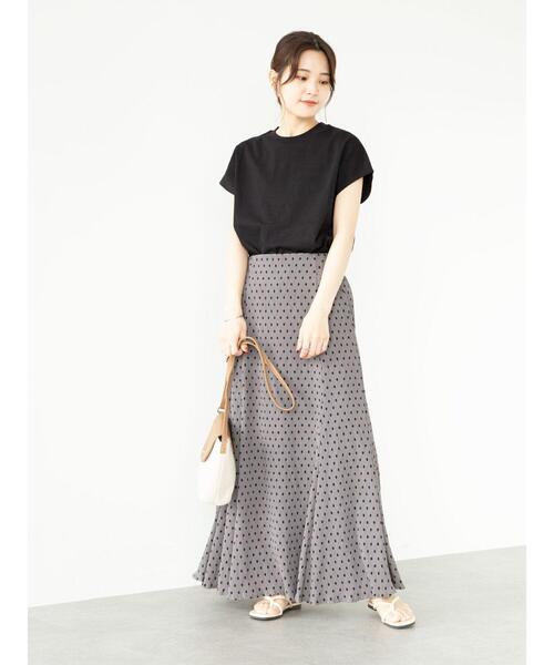 Green Parks(グリーンパークス)の「ヘビー天竺フレンチスリーブプルオーバー*(Tシャツ/カットソー・レディース・ホワイト/ブラック/オレンジ/グリーン・FREE)」の12枚目の写真