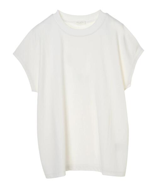 Green Parks(グリーンパークス)の「ヘビー天竺フレンチスリーブプルオーバー*(Tシャツ/カットソー・レディース・ホワイト/ブラック/オレンジ/グリーン・FREE)」の1枚目の写真