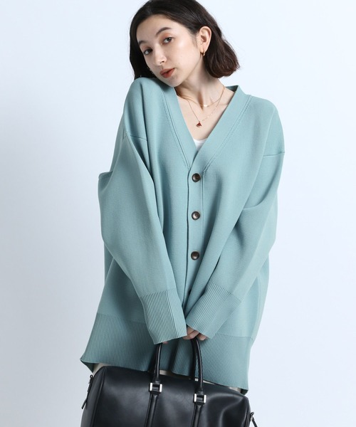 eL（エル）の「【eL】9G OutLinking Big Cardigan/954947（カーディガン/ボレロ・レディース・ブラック/ブラウン/パープル/ベージュ/ピンク/アイボリー/グレイッシュベージュ/ライトブルー・FREE）」の6枚目の写真