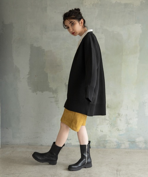 eL（エル）の「【eL】9G OutLinking Big Cardigan/954947（カーディガン/ボレロ・レディース・ブラック/ブラウン/パープル/ベージュ/ピンク/アイボリー/グレイッシュベージュ/ライトブルー・FREE）」の12枚目の写真