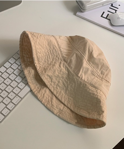 HALEY PESCA（ヘーリーペスカ）の「HALEY PESCA/コットンカラーバケットハット（ハット・レディース・ホワイト/ブラック/ベージュ/ピンク/イエロー/ブルー・FREE）」の4枚目の写真