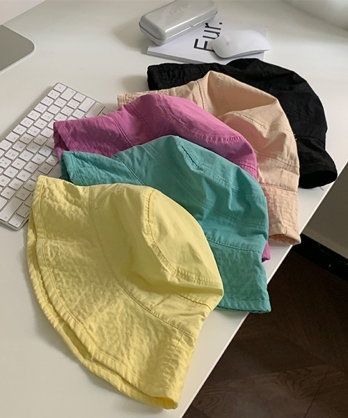 HALEY PESCA（ヘーリーペスカ）の「HALEY PESCA/コットンカラーバケットハット（ハット・レディース・ホワイト/ブラック/ベージュ/ピンク/イエロー/ブルー・FREE）」の6枚目の写真