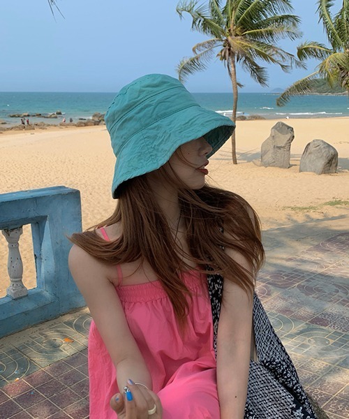 HALEY PESCA（ヘーリーペスカ）の「HALEY PESCA/コットンカラーバケットハット（ハット・レディース・ホワイト/ブラック/ベージュ/ピンク/イエロー/ブルー・FREE）」の5枚目の写真