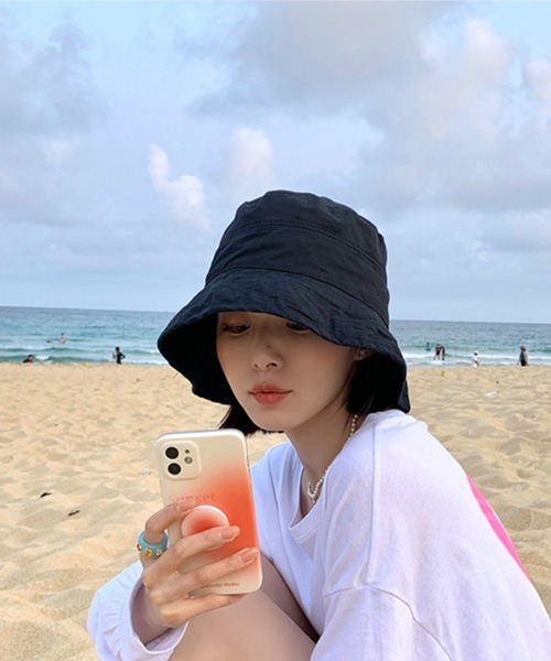 HALEY PESCA（ヘーリーペスカ）の「HALEY PESCA/コットンカラーバケットハット（ハット・レディース・ホワイト/ブラック/ベージュ/ピンク/イエロー/ブルー・FREE）」の3枚目の写真