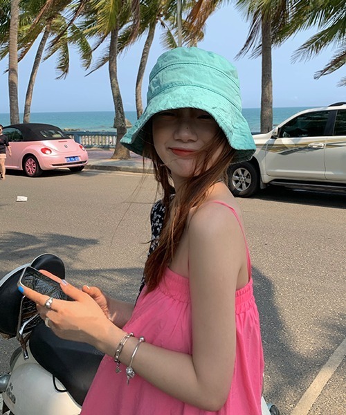 HALEY PESCA（ヘーリーペスカ）の「HALEY PESCA/コットンカラーバケットハット（ハット・レディース・ホワイト/ブラック/ベージュ/ピンク/イエロー/ブルー・FREE）」の14枚目の写真