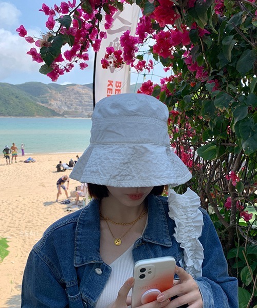 HALEY PESCA（ヘーリーペスカ）の「HALEY PESCA/コットンカラーバケットハット（ハット・レディース・ホワイト/ブラック/ベージュ/ピンク/イエロー/ブルー・FREE）」の11枚目の写真