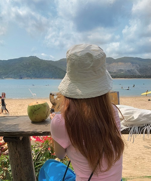 HALEY PESCA（ヘーリーペスカ）の「HALEY PESCA/コットンカラーバケットハット（ハット・レディース・ホワイト/ブラック/ベージュ/ピンク/イエロー/ブルー・FREE）」の17枚目の写真