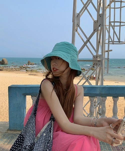 HALEY PESCA（ヘーリーペスカ）の「HALEY PESCA/コットンカラーバケットハット（ハット・レディース・ホワイト/ブラック/ベージュ/ピンク/イエロー/ブルー・FREE）」の8枚目の写真