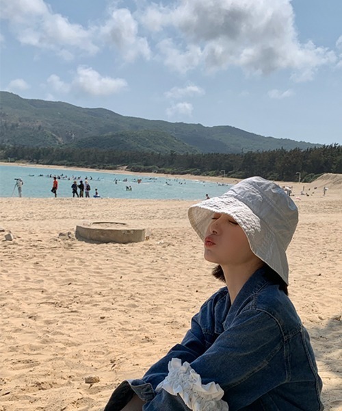 HALEY PESCA（ヘーリーペスカ）の「HALEY PESCA/コットンカラーバケットハット（ハット・レディース・ホワイト/ブラック/ベージュ/ピンク/イエロー/ブルー・FREE）」の20枚目の写真