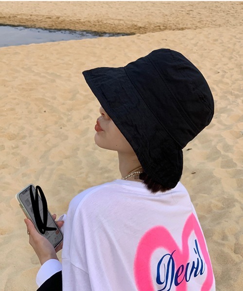 HALEY PESCA（ヘーリーペスカ）の「HALEY PESCA/コットンカラーバケットハット（ハット・レディース・ホワイト/ブラック/ベージュ/ピンク/イエロー/ブルー・FREE）」の15枚目の写真