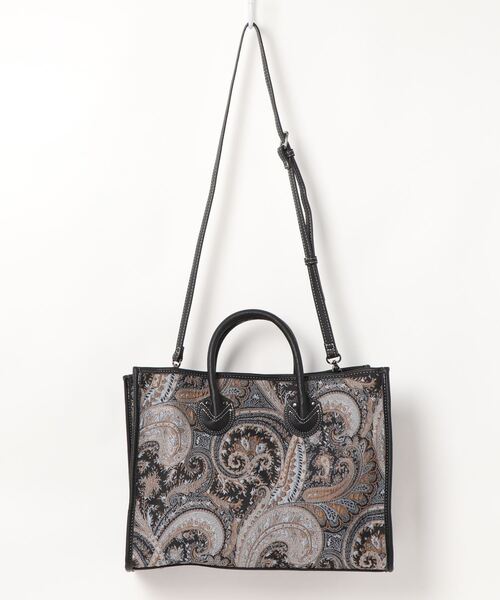 INTERPLANET(インタープラネット)の「ペイズリーBAG②(トートバッグ・レディース・ブラック/グレー・フリー)」の14枚目の写真
