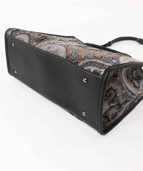 INTERPLANET(インタープラネット)の「ペイズリーBAG②(トートバッグ・レディース・ブラック/グレー・フリー)」の6枚目の写真