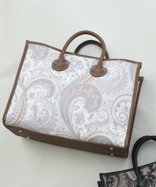 INTERPLANET(インタープラネット)の「ペイズリーBAG②(トートバッグ・レディース・ブラック/グレー・フリー)」の1枚目の写真