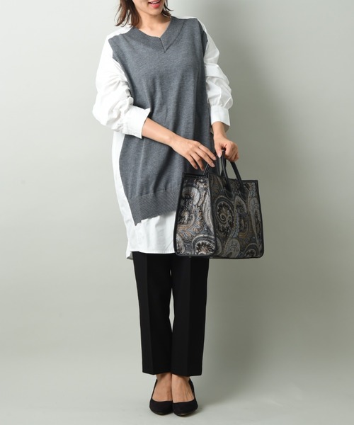 INTERPLANET(インタープラネット)の「ペイズリーBAG②(トートバッグ・レディース・ブラック/グレー・フリー)」の9枚目の写真