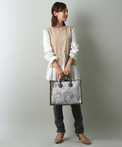 INTERPLANET(インタープラネット)の「ペイズリーBAG②(トートバッグ・レディース・ブラック/グレー・フリー)」の11枚目の写真