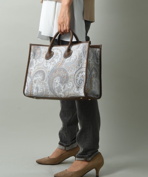 INTERPLANET(インタープラネット)の「ペイズリーBAG②(トートバッグ・レディース・ブラック/グレー・フリー)」の12枚目の写真