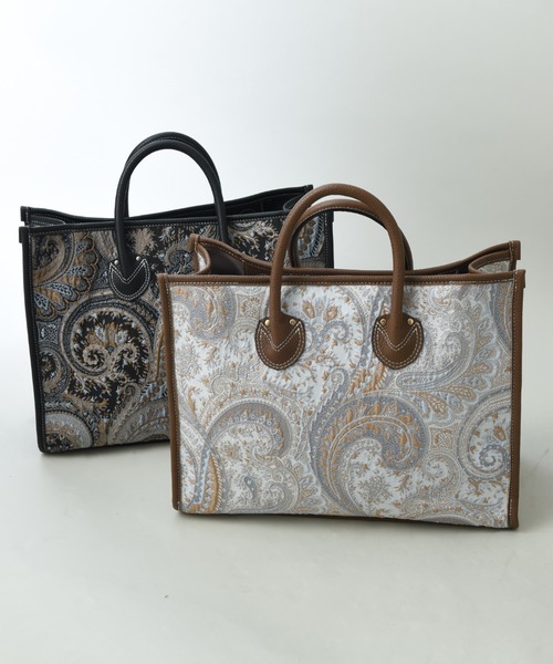 INTERPLANET(インタープラネット)の「ペイズリーBAG②(トートバッグ・レディース・ブラック/グレー・フリー)」の15枚目の写真