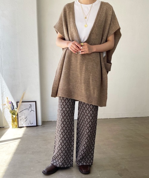 Shelly island（シェリーアイランド）の「幾何学柄ジャガードニットパンツ（その他パンツ・レディース・ベージュ/ブラウン・FREE）」の11枚目の写真