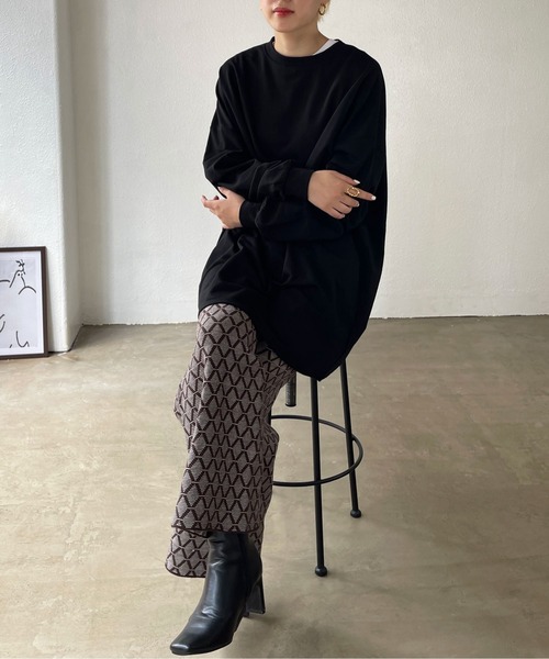 Shelly island（シェリーアイランド）の「幾何学柄ジャガードニットパンツ（その他パンツ・レディース・ベージュ/ブラウン・FREE）」の16枚目の写真