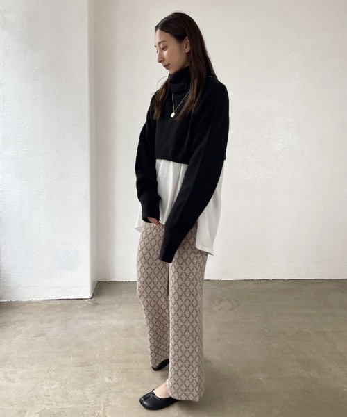 Shelly island（シェリーアイランド）の「幾何学柄ジャガードニットパンツ（その他パンツ・レディース・ベージュ/ブラウン・FREE）」の18枚目の写真