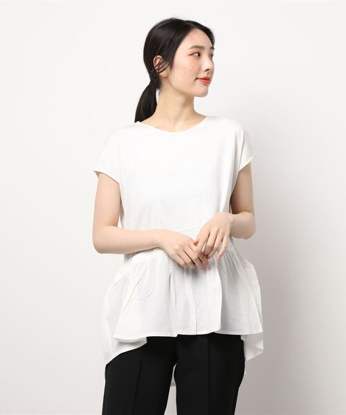 セール】ティアードノースリーブカットプルオーバー（Tシャツ