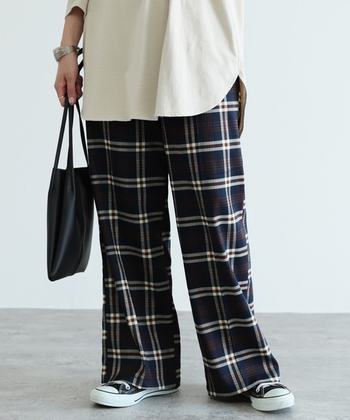 reca（レカ）の「チェックワイドパンツ（その他パンツ・レディース・ネイビー/ブラウン/モカ/ブラウン系その他・FREE）」の6枚目の写真