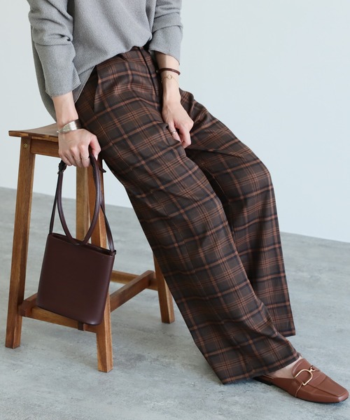 reca（レカ）の「チェックワイドパンツ（その他パンツ・レディース・ネイビー/ブラウン/モカ/ブラウン系その他・FREE）」の8枚目の写真