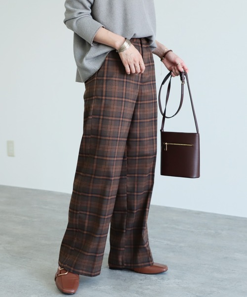 reca（レカ）の「チェックワイドパンツ（その他パンツ・レディース・ネイビー/ブラウン/モカ/ブラウン系その他・FREE）」の10枚目の写真
