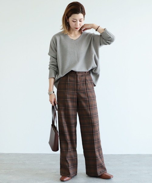 reca（レカ）の「チェックワイドパンツ（その他パンツ・レディース・ネイビー/ブラウン/モカ/ブラウン系その他・FREE）」の12枚目の写真