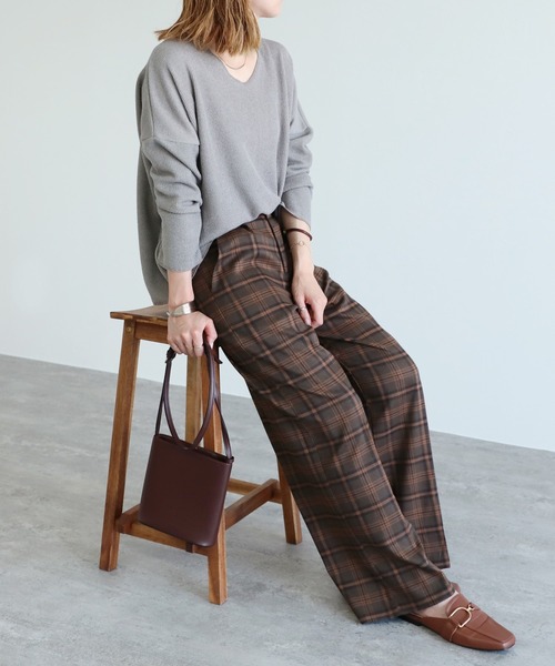 reca（レカ）の「チェックワイドパンツ（その他パンツ・レディース・ネイビー/ブラウン/モカ/ブラウン系その他・FREE）」の20枚目の写真