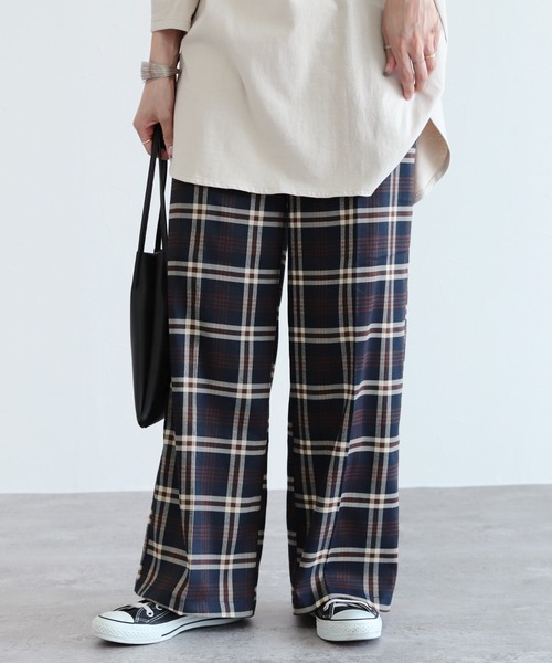 reca（レカ）の「チェックワイドパンツ（その他パンツ・レディース・ネイビー/ブラウン/モカ/ブラウン系その他・FREE）」の15枚目の写真