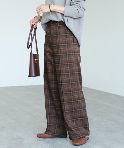 reca（レカ）の「チェックワイドパンツ（その他パンツ・レディース・ネイビー/ブラウン/モカ/ブラウン系その他・FREE）」の21枚目の写真
