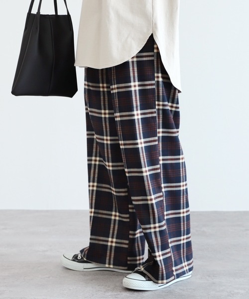 reca（レカ）の「チェックワイドパンツ（その他パンツ・レディース・ネイビー/ブラウン/モカ/ブラウン系その他・FREE）」の14枚目の写真