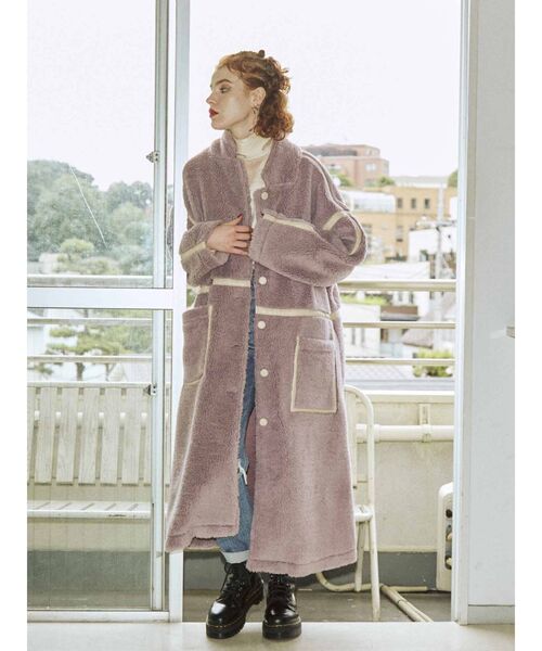 jouetie（ジュエティ）の「パイピングボアコート（ムートンコート・レディース・パープル/ブラック/その他1/アイボリー・MEDIUM）」の13枚目の写真