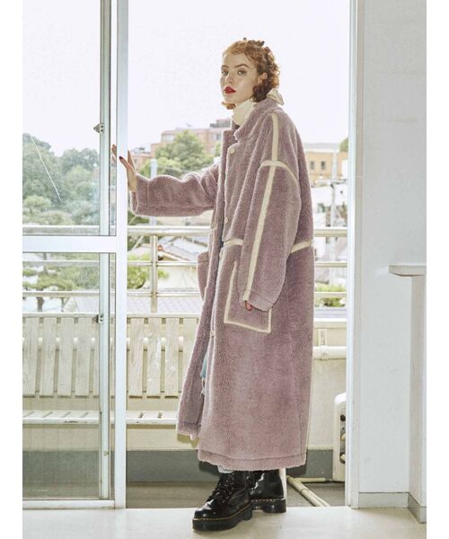 jouetie（ジュエティ）の「パイピングボアコート（ムートンコート・レディース・パープル/ブラック/その他1/アイボリー・MEDIUM）」の15枚目の写真