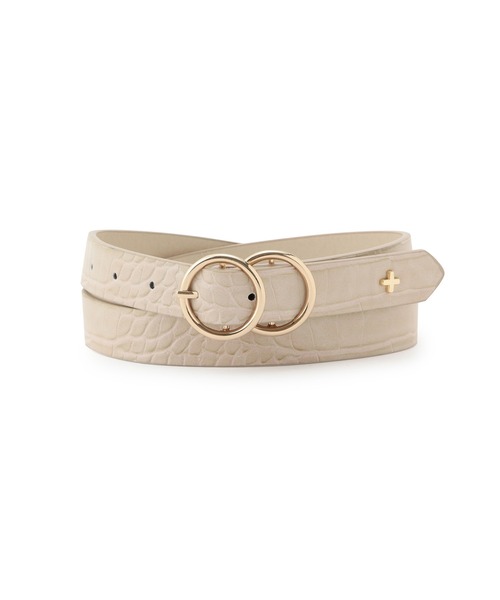 MADEMOISELLE ROPE'(マドモアゼル ロペ)の「【PETA+JAIN】バックルベルト(ベルト・レディース・ブラック/ベージュ/ブラック系その他・FREE)」の1枚目の写真