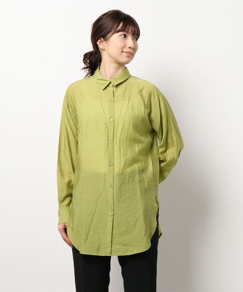 N.（N. Natural Beauty Basic）（エヌエヌナチュラルビューティーベーシック）の「◆シアーロングシャツ（シャツ/ブラウス・レディース・ライトグリーン/ブラック/パープル・MEDIUM）」の11枚目の写真