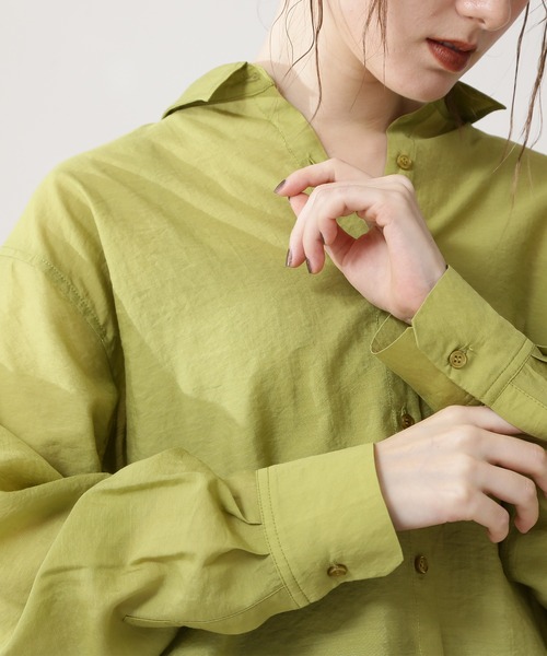 N.（N. Natural Beauty Basic）（エヌエヌナチュラルビューティーベーシック）の「◆シアーロングシャツ（シャツ/ブラウス・レディース・ライトグリーン/ブラック/パープル・MEDIUM）」の20枚目の写真