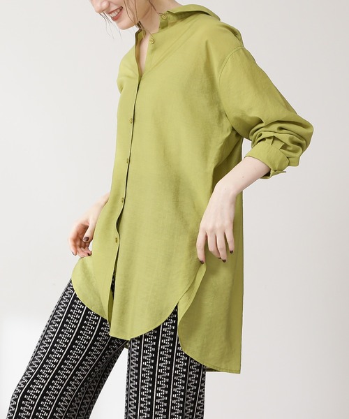 N.（N. Natural Beauty Basic）（エヌエヌナチュラルビューティーベーシック）の「◆シアーロングシャツ（シャツ/ブラウス・レディース・ライトグリーン/ブラック/パープル・MEDIUM）」の18枚目の写真