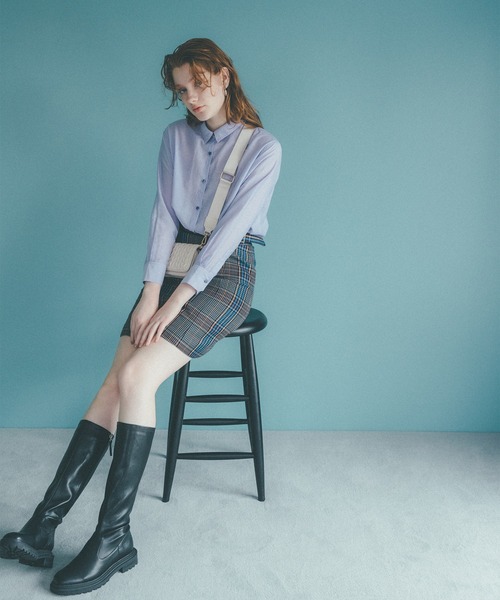 N.（N. Natural Beauty Basic）（エヌエヌナチュラルビューティーベーシック）の「◆シアーロングシャツ（シャツ/ブラウス・レディース・ライトグリーン/ブラック/パープル・MEDIUM）」の16枚目の写真