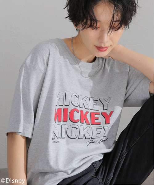 Disney（ディズニー）の「【DISNEY】MICKEY Tシャツ（Tシャツ/カットソー・メンズ・ライトグレー/サックスブルー/ホワイト×ホワイト/ブラック系その他・MEDIUM/LARGE/X-LARGE）」の6枚目の写真