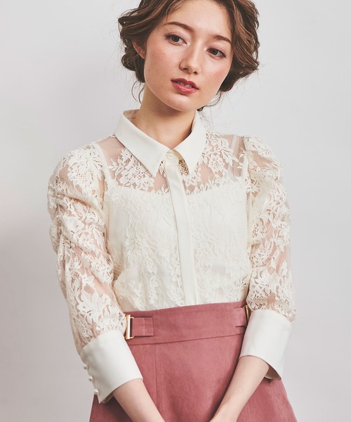 NOELA（ノエラ）の「インナー付レースシャツ（シャツ/ブラウス