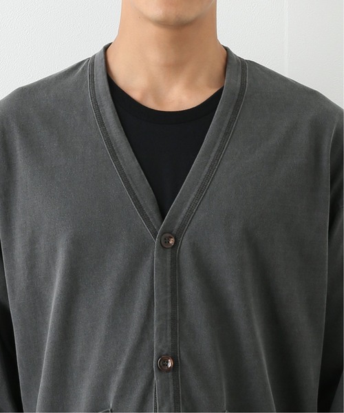 417 EDIFICE(フォーワンセブンエディフィス)の「【BIG SHIRTS / ビックシャツ】 ピグメントカーディガン(カーディガン/ボレロ・メンズ・カーキ/アイボリー/ブラック系その他・MEDIUM/LARGE)」の6枚目の写真